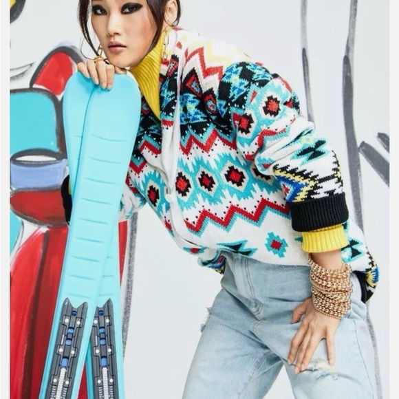 Alice + Olivia Sweaters - Alice + Olivia Jenn Fair Isle Cardigan Size XS